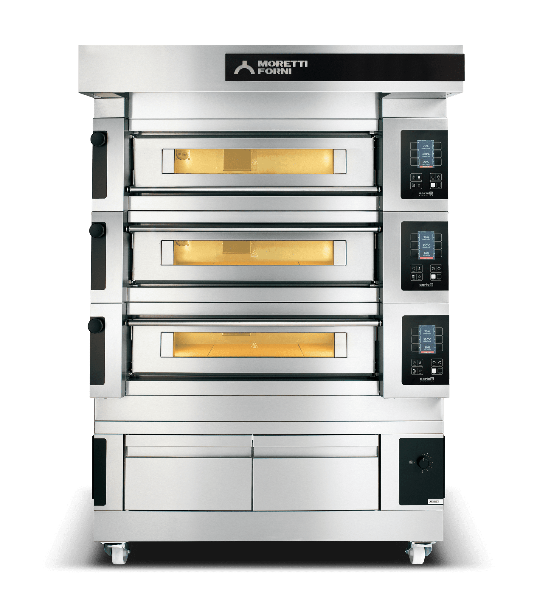 MORETTI FORNI SERİ S 105E MODÜLER ELEKTRİKLİ BUHARLI, MAYALANDIRMALI ÇOK AMAÇLI KATLI FIRIN 2x22 CM + 1x16 CM resmi